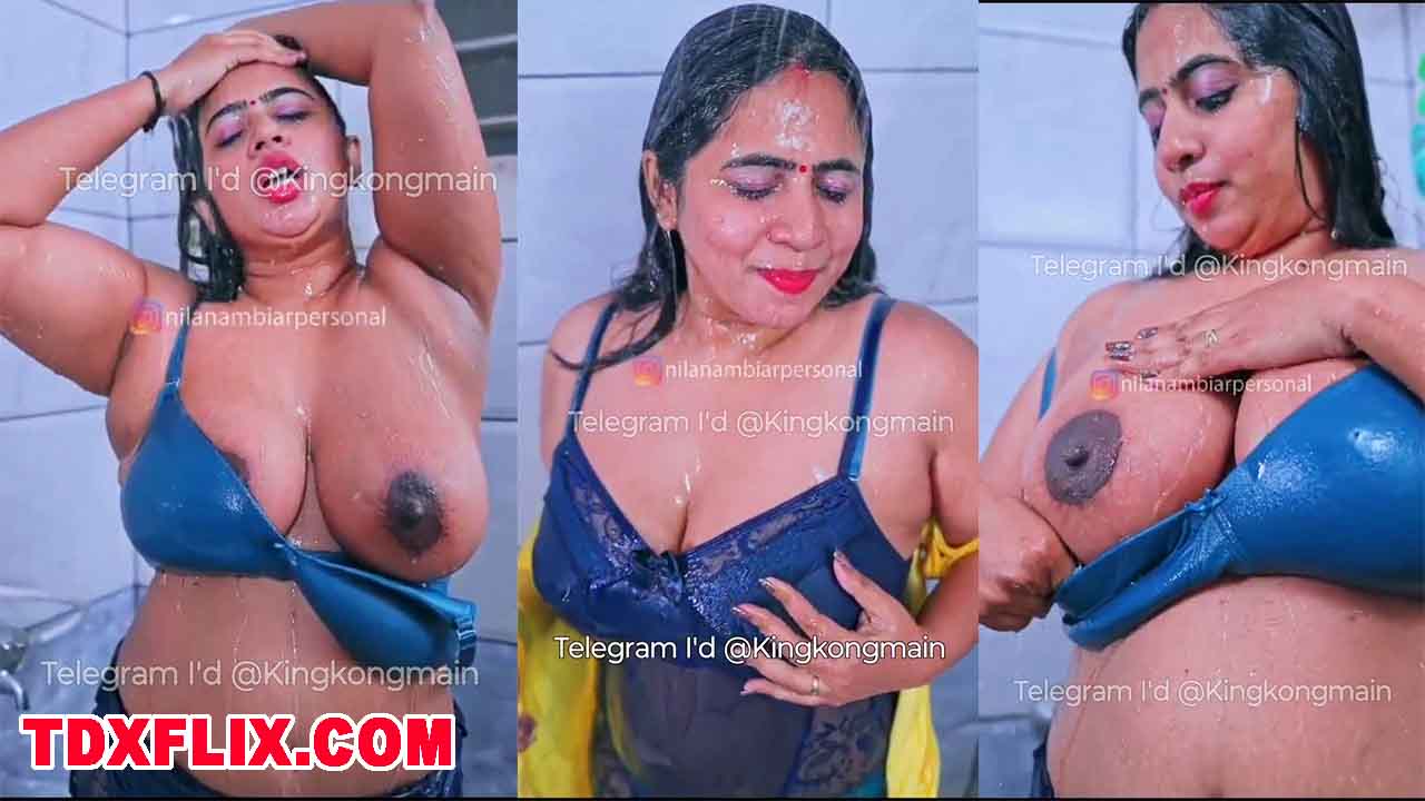 Nila Nambiar Nude Huge Boobs Show in Shower in Wet Yellow Dress